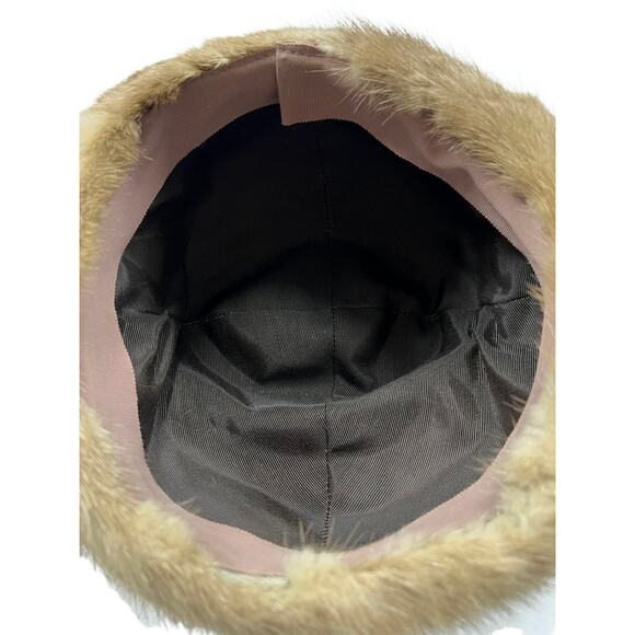 Vintage Authentic Light Brown Mink Winter Ladies Hat